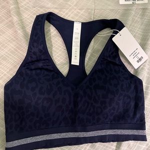 Avocado Leo Stripe Deep V Sports Bra